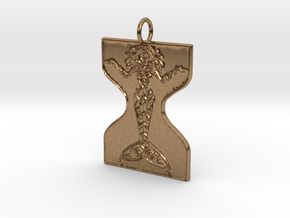 Mermaid Veve Pendant in Natural Brass