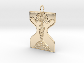 Mermaid Veve Pendant in 14k Gold Plated Brass