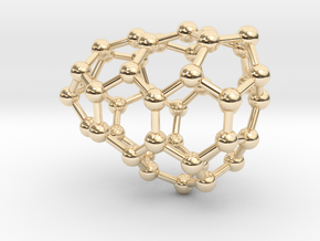0637 Fullerene c44-9 c1 in 14k Gold Plated Brass