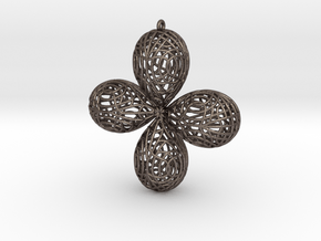 cross pendant Top L in Polished Bronzed Silver Steel