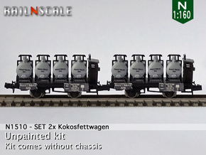 SET 2x Kokosfettwagen (N 1:160) in Tan Fine Detail Plastic