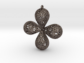crossdrop pendant top in Polished Bronzed Silver Steel