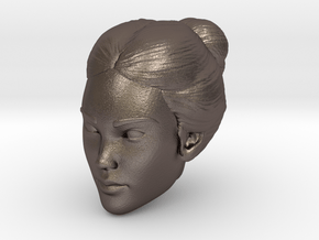 Female head in Polished Bronzed Silver Steel
