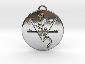 Capricorn talisman in Polished Silver