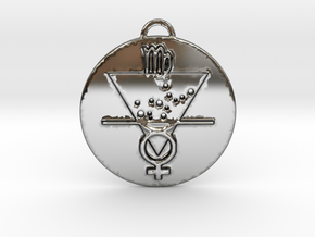 Virgo talisman in Fine Detail Polished Silver