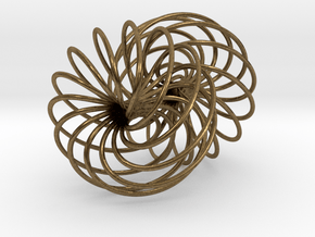 Double Spiral Torus 7/12, golden ratio 3 in Natural Bronze