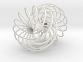 Double Spiral Torus 7/12, golden ratio 3 in White Natural Versatile Plastic