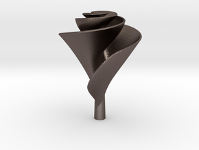 Clockwise Lily Shape Impeller in Polished Bronzed Silver Steel