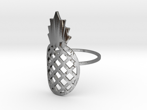 Ananas ring in Polished Silver