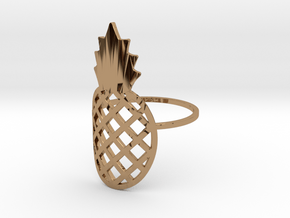 Ananas ring in Polished Brass