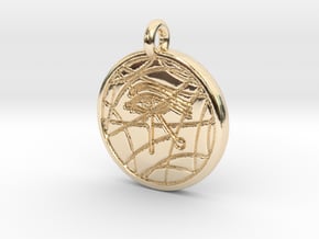 Stargate Eye of Ra pendant / necklace in 14K Yellow Gold