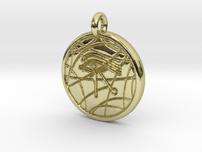 Stargate Eye of Ra pendant / necklace in 18k Gold Plated Brass