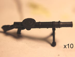 28mm Lewis machine gun (10) in Smoothest Fine Detail Plastic