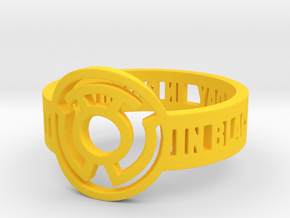 Yellow Lantern Oath Ring Size 15 in Yellow Processed Versatile Plastic