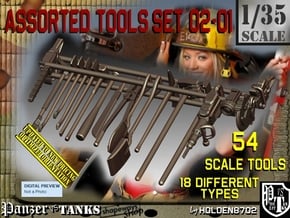 1/35 Assorted Tools Set02-01 in Tan Fine Detail Plastic