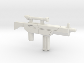 Tek-Tac Machine Gun in White Natural Versatile Plastic: Small