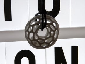 Voronoi tor pendant with little balls moving freel in White Natural Versatile Plastic
