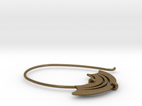 Large open hoop with blade shaped detail (SWH4a) in Natural Bronze