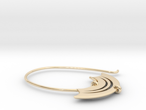 Large open hoop with blade shaped detail (SWH4a) in 14k Gold Plated Brass