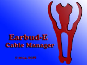 earbud-E cord manager in Red Processed Versatile Plastic