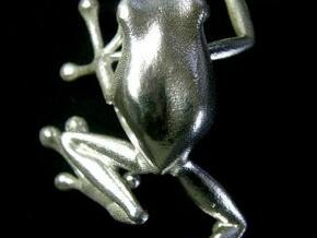 Frog_Pendant_Head in Natural Silver