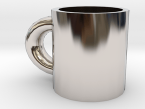 cup in Rhodium Plated Brass
