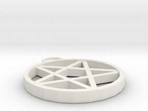 Upside down pentagram Pendant in White Natural Versatile Plastic: Small