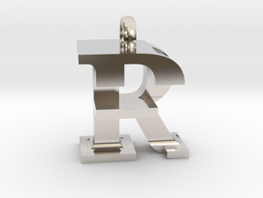 FR Monogram serifs [pendant] in Platinum