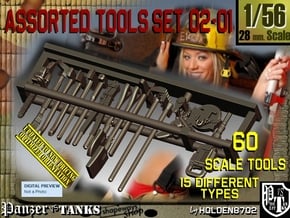 1/56 Assorted Tools Set02-01 in Tan Fine Detail Plastic