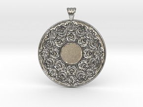 Victorian Pendant for cabochon in Natural Silver