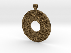 Victorian Pendant with scalloped bail (flat back) in Natural Bronze