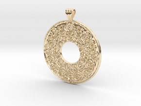 Victorian Pendant with scalloped bail (flat back) in 14k Gold Plated Brass