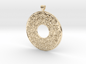 Victorian Pendant with scalloped bail (mirror back in 14k Gold Plated Brass
