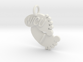 NICU 1 Keychain in White Natural Versatile Plastic