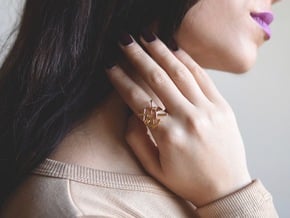  Ring in 14k Gold Plated Brass
