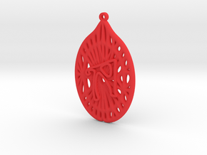 Personalised Voronoi Catenoid Curve Earring (001c) in Red Processed Versatile Plastic