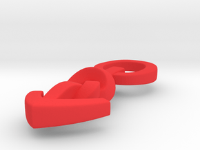 Knotted Mars pendant - original in Red Processed Versatile Plastic