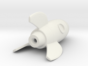 Tiny Rocket in White Premium Versatile Plastic