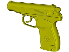 1/24 scale USSR KGB Makarov pistol x 1 in Clear Ultra Fine Detail Plastic