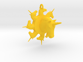 many unicorn pendant extra large in Yellow Processed Versatile Plastic