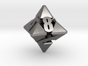 Hextrapyramidical d8 in Polished Nickel Steel