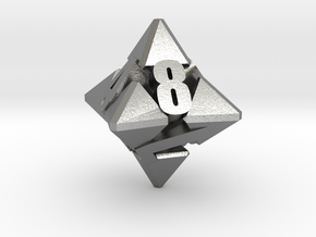 Hextrapyramidical d8 in Natural Silver