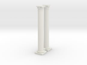 Doric Columns 2500mm high at 1:76 scale X 2  in White Natural Versatile Plastic