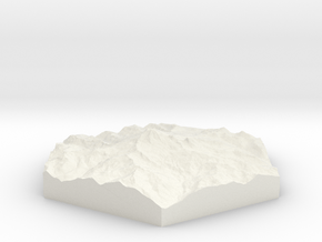 Model of Mt. Baker, WA (10cm, Full-Color) in White Natural Versatile Plastic