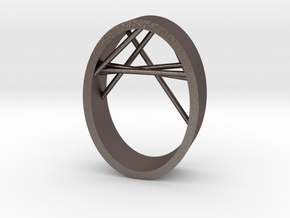 Agguvo Ring in Polished Bronzed Silver Steel
