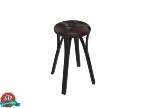 Miniature Ru-ju Stool - Yu-Fen Lo in White Natural Versatile Plastic: 1:12