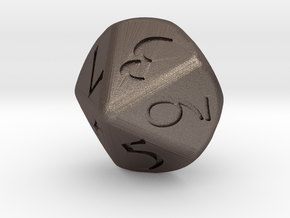 D10 D&D Dice in Polished Bronzed Silver Steel