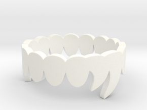 The Fang Ring in White Processed Versatile Plastic