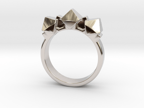 Pyrite ring in Rhodium Plated Brass: 5.5 / 50.25
