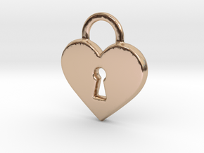 Locked Heart Pendant in 14k Rose Gold